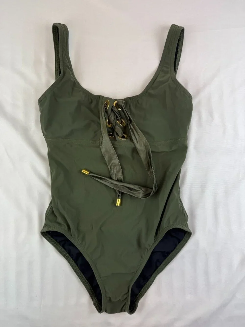 Karla Colletto Maritta Round Neck Womens One Piece Swimsuit Sz 6- 2US XS - Picture 1 of 7